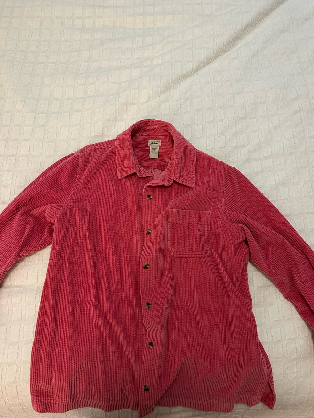 L.L. Bean Corduroy Button-Down Shirt in Pink